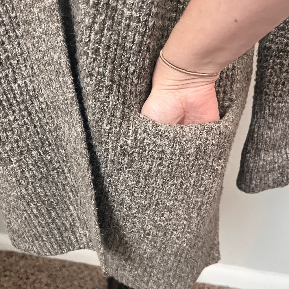 Caslon Brown Cardigan Sweater Open-Front Design Size Small - Picture 3 of 11